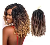 Spring Twist Hair Spring Twist Crochet Hair Spring Twist Braiding Hair 6 Packs 90Strands for Passion Twist Butterfly Locs Crochet Braids Hair Synthetic Braiding Hair Extensions (25.4 cm, T1B/30/27)