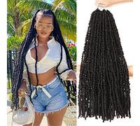 Spring Twist Passion Hair 30 Inch Crochet Braids Extensions for Black Women - Butterfly Locs (30 Inch, Pack of 6, #1B)