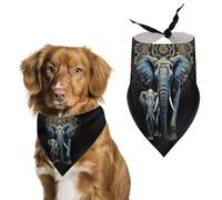 Spring Two Elephants Dog Bandanas Triangle Holiday Pet Neck Scarf Soft Adjustable Bib Handkerchief Accessories Washable Durable Fabric for Pet Puppy Cats Large Dog