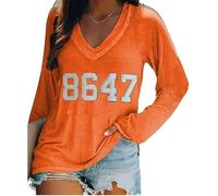 Spring V Neck Long Sleeve T Shirt They Didnt Burn Witches They Burned Women - Lettered Print Casual Loose Fit Outfits Pullover Tops