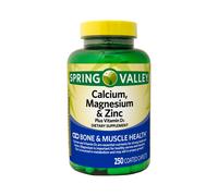 Spring Valley Calcium, Magnesium & Zinc Plus Vitamin D3 Dietary Supplement 250 Coated Caplets
