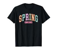 Spring Vibes Colorful Pastel Text Art T-Shirt