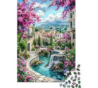 Spring Village Scene_1 1000 Piece Jigsaw Puzzle Set for Hobbyists Premium Cardboard Home Decor Wall Art Difficult Challenge Game Jigsaw 38x26cm/1000pcs