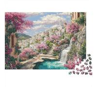 Spring Village Scenery 1000 Pieces Eco-friendly Paper Premium Jigsaw Puzzle Kids Beginners Fun Educational Game Gifts 38x26cm/1000pcs