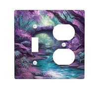 Spring Violet Light Switch Cover Plates/Outlet Covers, Enchanted Forest Design for Home Decor, Thermoplastic Wall Plates, Standard Size Toggle Duplex