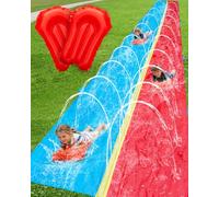 Spring Water 40ft Slip and Water Slide for Kids Backyard, Extra Long 2 Lanes Slip n Water Slide with Sprinkler, Gaint Water Slides with 2 Inflatable Bodyboards Outdoor Fun Summer Water Toys