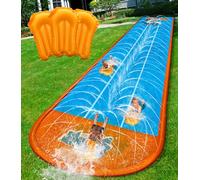 Spring Water Slip and Water Slide for Kids Backyard, 22ft*3 Racing Lanes Slip Water Slides with Sprinkler for Age 5-8 8-12, Summer Outdoor Water Toy with 3 Inflatable Bodyboards