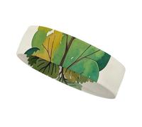 Spring Watercolor Eucalyptus Trees Headbands for Women & Men Sports Headband, Fits All Head Sizes, Ultra Absorbent & Non-Slip Sweatband for Running, Yoga, Gym