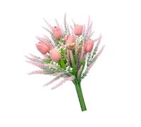 Spring Wedding Floral Arrangements 13Inch Faux Tulips Lavender Bouquet Silk Flower For Home Decoration Faux Bouquet Decoration
