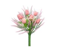Spring Wedding Floral Arrangements 13Inch Faux Tulips Lavender Bouquet Silk Flower For Home Decoration Spring Silk Flower Arrangements