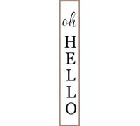 Spring Welcome Sign Oh Hello Sign for Front Porch Welcome Sign for Outdoor Rustic Wood Vertical Wall Decor Farmhouse Porch Decorations 20X120cm（Vintage)