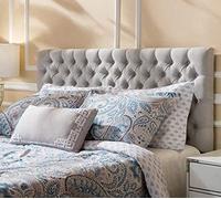 Spring Well,Alton light grey Naple Fabric Upholstered Headboard 26" Height in Sizes 3ft 4ft 4ft6 5ft 6ft (5ft x Height 30")