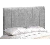 Spring Well,Clarance, Crushed Velevt Fabric Upholstered Headboard 20''/26" Height in Sizes 3ft 4ft 4ft6 5ft (Silver, 3ft-x-20'' Height)