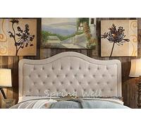 Spring Well,Dewsbury Alton Linen turin Fabric Upholstered Headboard 26'' Height in Sizes 3ft 4ft 4ft6 5ft 6ft (Cream, 3ft)