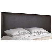 Spring Well Faux Leather Flat 20 '' height Headboard in Black,Cream,White,Brown, red,Pink,3ft,4ft,4ft6,5ft (Brown, 4ft6)