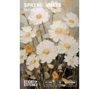 Spring White Cross stitch pattern book | Nature series | Flower cross stitch | Botanical embroidery