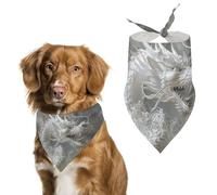 Spring White Dragon Style Dog Bandanas Triangle Holiday Pet Neck Scarf Soft Adjustable Bib Handkerchief Accessories Washable Durable Fabric for Pet Puppy Cats Large Dog