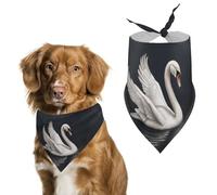 Spring White Swan Dog Bandanas Triangle Holiday Pet Neck Scarf Soft Adjustable Bib Handkerchief Accessories Washable Durable Fabric for Pet Puppy Cats Large Dog