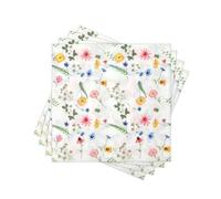 Spring Wildflower Paper Napkins Disposable, 80PCS Decorative Printed Dinner/Lunch Napkins for Wedding, Bridal Shower Party, Rustic Floral Table Decor. 2-Ply, Folded 6.5 x 6.5 In.