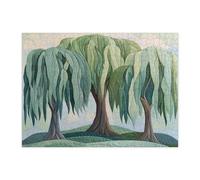 Spring Willow Tree Jigsaw Puzzles for Adults 500 Piece, Cute Plant Scenic Wooden Printed Puzzles, Nature Landscape Pattern Decorations for Home Entertainment