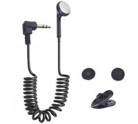 Spring Wire Single-Sided Earphones - 3.5mm Mono Earbud with Retractable Cord | High-Fidelity Noise-Isolating in-Ear Headphones | Universally Fit Left Right Ear for Mobile Phones Tablets Laptops More
