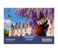 Spring Wisteria at Loire Valley Chateau Wooden Jigsaw Puzzle Waterproof 1000 Piece Puzzles for Adults Fun Challenging Games