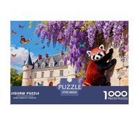 Spring Wisteria at Loire Valley Chateau Wooden Jigsaw Puzzle Waterproof 1000 Piece Puzzles for Adults Gifts Impossible Home Decoration