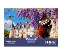 Spring Wisteria at Loire Valley Chateau Wooden Jigsaw Puzzle Waterproof 1000 Piece Puzzles for Adults Gifts Colourful Educational Games