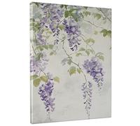 Spring Wisteria Canvas Wall Art, Violet Green Floral Prints, Nature Inspired Wall Decor For Living Room, Bedroom, Office, Unframed 8x12 Inch