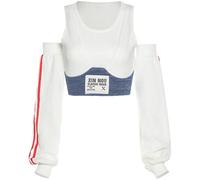 Spring Women Street Style Slim Sexy Female T-Shirt Knitted Letter White