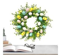 Spring Wreath - Artificial Easter Egg Embellishments with Green Leaves - 50cm Indoor Welcome Wreath Wall Decoration,Front Window Wall Door Table Porch Entrance Living Room Bedroom Party Day