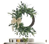 Spring Wreath, Artificial Green - Artificial Door Wreath for Spring Decoration, Realistic Bow for Living Room, Bedroom, Wall, Fireplace, Farmhouse, Garden, Patio, All Seasons
