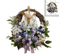 Spring Wreath for Door - Rustic Religious Garland for Spring - Religious Easter Garland | for Farm Church Window Wall Holiday Wedding San Festival