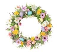 Spring Wreath with Eggs - Spring Wreath Colorful Egg Artificial Easter Wreath - Farmhouse Easter Decorations with Mixed Twigs Door Wreath for Wall