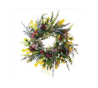 Spring Wreaths for Front Door 19.7in Outside Welcome Summer Flowers Greenery All Seasons Round Wreath