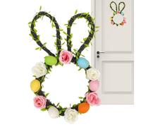 Spring Wreaths for Front Door | Artificial Spring Indoor Outdoor Decor,Patio Easter Bunny Ear Egg Flower Wreath | for Indoor Outdoor Living Room Entryway Mantel Porch Patio Apartment