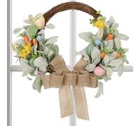 Spring Wreaths for the Front Door, 40 cm Wall Decoration with Bow and Eggs - for the Front Door, for Decoration at Weddings, Kitchens, Celebrations, Parties, Entrance Areas and Living Rooms