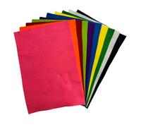 Springboard 10-Pack Assorted A4 Craft Felt Sheets, Soft Coloured Fabric Squares for EYFS Sewing, DIY & Kids Art Projects