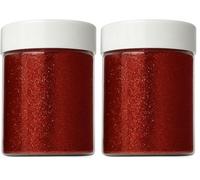 Springboard 100g Red Craft Glitter Shaker Pot, Bright Decorative Glitter for Kids Slime, Resin, DIY Cards & EYFS (Pack of 2)