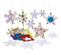 Springboard 10235 Pre-Cut White Snowflake and Star Display Shapes (Pack of 50)