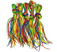 Springboard 3mm Threading Laces (50 Pack, 10 Colours), Craft Stringing Cords for Kids Beads, Buttons & EYFS Fine Motor Skills