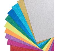 Springboard A4 Assorted Glitter Card Sheets - 10-Pack 290gsm Non Shed Glitter Cardstock for Card Making - Compatible w/Die-Cutting Machines - Sparkly Craft Supplies - Multiple Colours