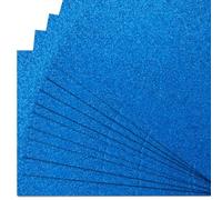 Springboard A4 Glitter Card Sheets - 230gsm Non-Shed Glitter Cardstock - Die-Cutting Compatible - Sparkly Craft Supplies - 10-Pack - Blue