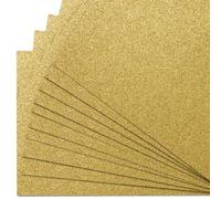 Springboard A4 Glitter Card Sheets - 230gsm Non Shed Glitter Cardstock for Card Making - Glitter Card Compatible w/Die-Cutting Machines - Sparkly Craft Supplies - 10-Pack - Gold