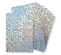Springboard A4 Holographic Card Sheets - 230gsm Cardstock for Card Making - Holographic Card Compatible w/Die-Cutting Machines - Sparkly Craft Supplies - Silver (Abstract) - 10-Pack