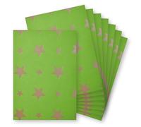 Springboard A4 Metallic Holographic Foil Design Card - 230gsm Cardstock for Card Making - Compatible w/Die-Cutting Machines - Vibrant & Interesting Crafting Card - Silver Stars (Lime Card) - 10-Pack