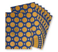 Springboard A4 Metallic Holographic Foil Design Card - 230gsm Cardstock for Card Making - Compatible w/Die-Cutting Machines - Vibrant & Interesting Crafting Card - Gold Discs (Blue Card) - 10-Pack