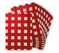 Springboard A4 Metallic Holographic Foil Design Card - 230gsm Cardstock for Card Making - Compatible w/Die-Cutting Machines - Vibrant & Interesting Crafting Card - Red Gingham (White Card) - 10-Pack