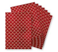 Springboard A4 Metallic Holographic Foil Design Card - 230gsm Cardstock for Card Making - Compatible w/Die-Cutting Machines - Vibrant & Interesting Crafting Card - White Mermaid (Red Card) - 10-Pack