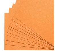 Springboard A4 Orange Glitter Card Sheets - 10-Pack 290gsm Non Shed Glitter Cardstock for Card Making - Compatible w/Die-Cutting Machines - Sparkly Craft Supplies